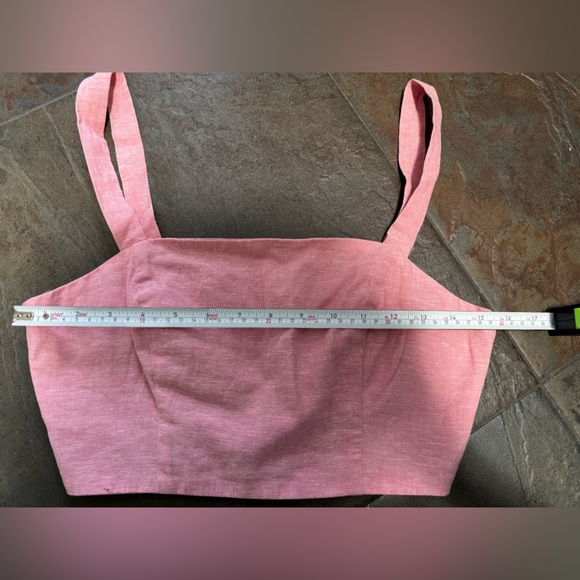 Dynamite Linen Red Crop Top - Picture 7 of 8